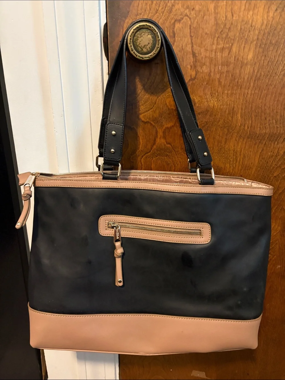 Spartina 449 Brown Monogram Lined Tote Interior